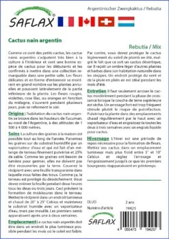 Kit De Culture - Cactus Nain Argentin - 40 Graines - Rebutia / Mix -Magasin De Graines De Plantes 6406411347abb3.06145492
