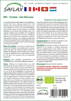 Kit De Culture - Bio - Tomate - San Marzano - 15 Graines - Solanum Lycopersicum -Magasin De Graines De Plantes 6406416b5ce855.63143376