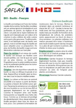Kit De Culture - Bio - Basilic - Pourpre - 400 Graines - Ocimum Basilicum -Magasin De Graines De Plantes 640641778d8a61.41878619