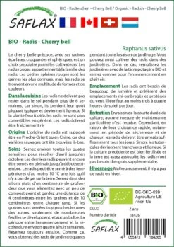 Kit De Culture - Bio - Radis - Cherry Bell - 100 Graines - Raphanus Sativus -Magasin De Graines De Plantes 640641a64fa233.87382338