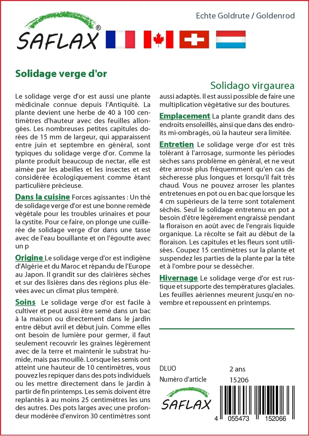 Kit De Culture - Solidage Verge D'or - 100 Graines - Solidago Virgaurea 3 Kit De Culture - Solidage Verge D'or - 100 Graines - Solidago Virgaurea – Image 3
