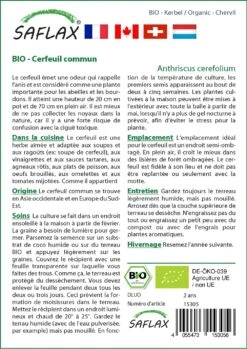 Kit De Culture - Bio - Cerfeuil Commun - 800 Graines - Anthriscus Cerefolium 9 Kit De Culture - Bio - Cerfeuil Commun - 800 Graines - Anthriscus Cerefolium -Magasin De Graines De Plantes 640641c8a98f11.52285899